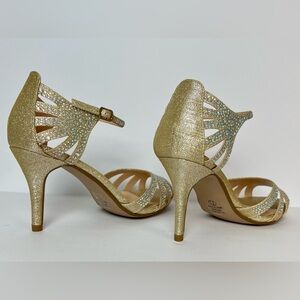 Gold Bling Rhinestone Heels Sz 7.5M by CityCassified